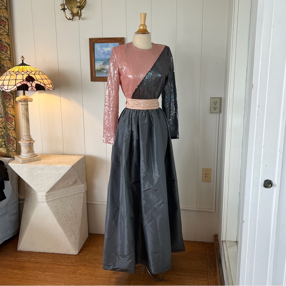 1980s sequin prom dress